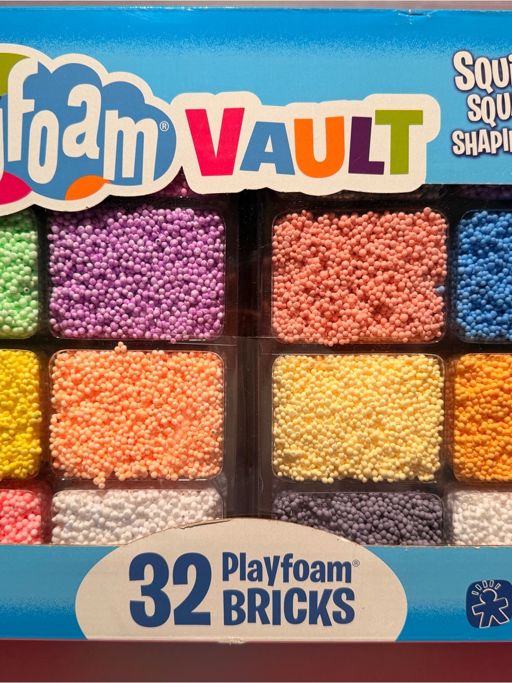 Playfoam Vault 32-Count Multicolor Playfoam Bricks - Creative Kids Toy